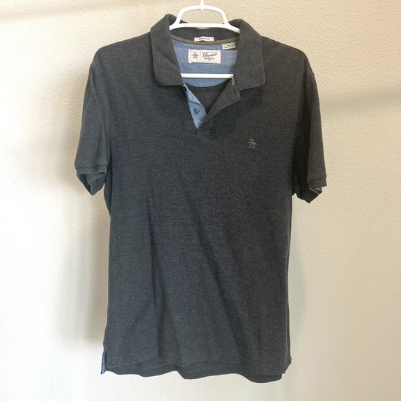 Original Penguin Other - Original Penguin Charcoal Gray Short Sleeve Polo Shirt Classic Fit Medium